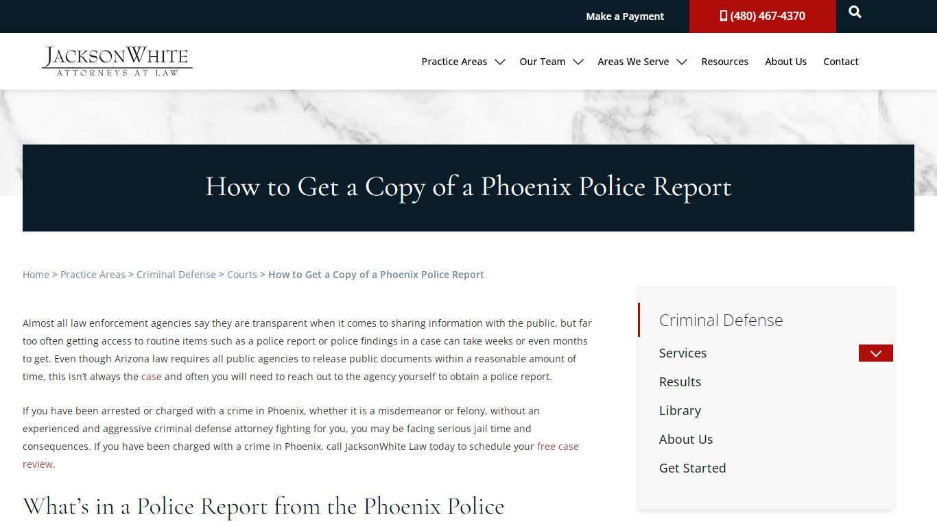 How to Get a Copy of a Phoenix Police Report - JacksonWhite Criminal Law